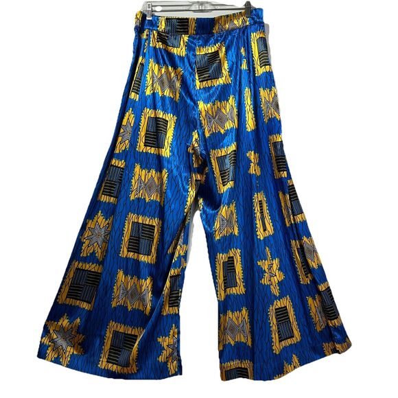 Tribalbyn Zambia African Print Blue Gold Matching Two Piece Set Size L New - Picture 7 of 16